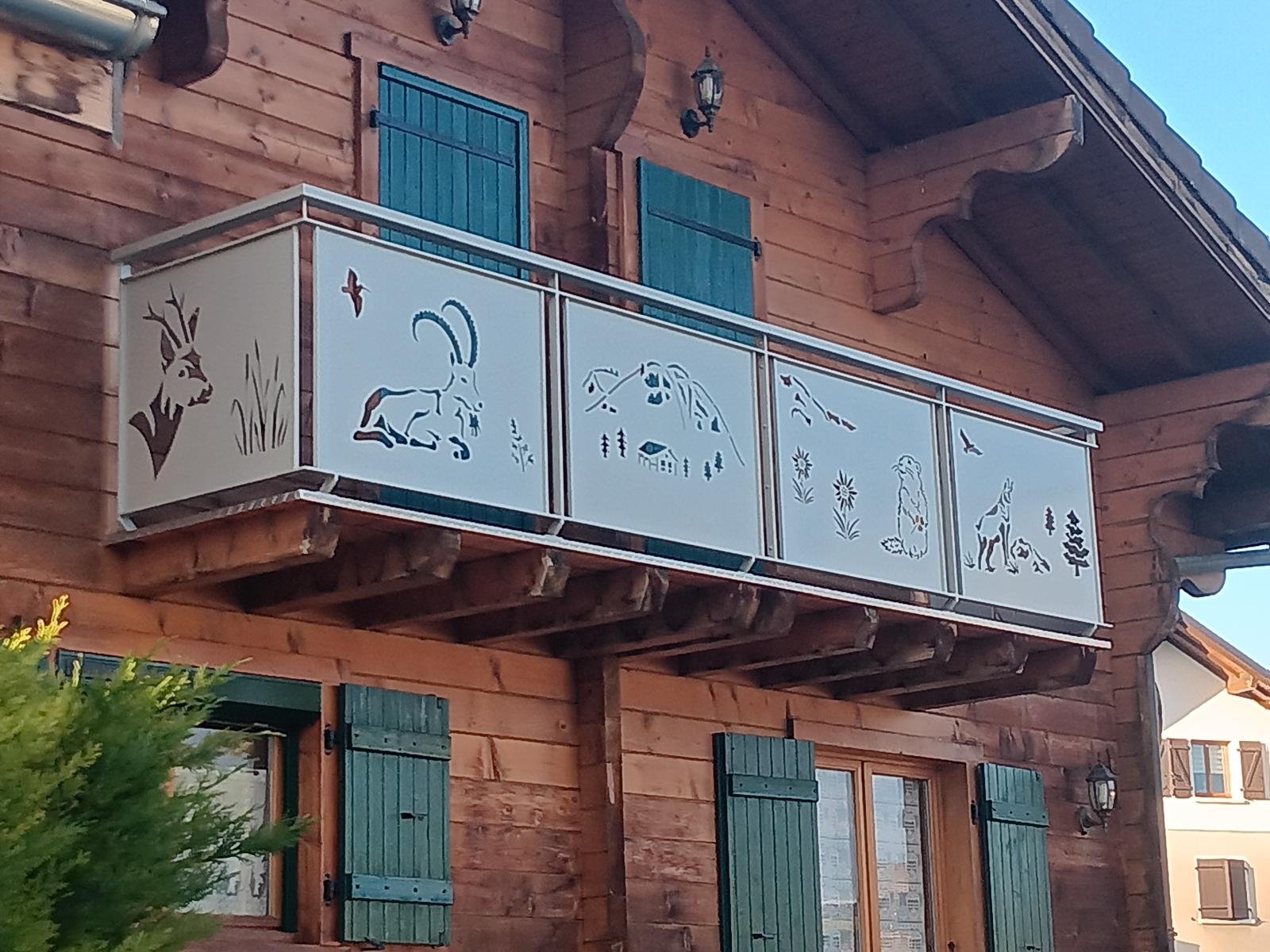 Garde-corps métallique inox balcon Ayse - Ferronnerie rambarde acier 74